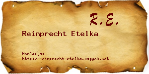 Reinprecht Etelka névjegykártya